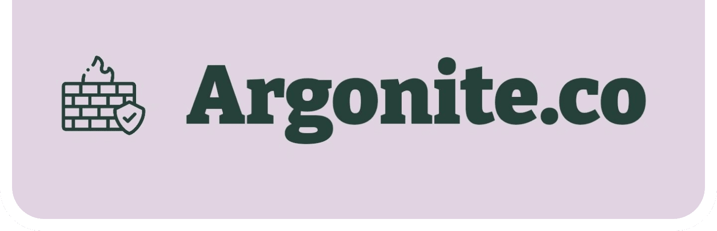 A purple background with the word argonite written in green.